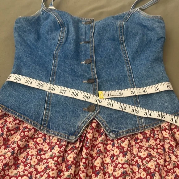 PARIS BLUES Originals, ๐ Vintage Denim Button-Up Corset Top sz 5 Womens DRESS - Picture 16 of 16